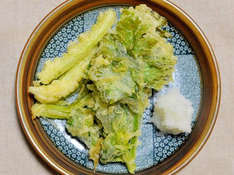 セロリの葉の天ぷら